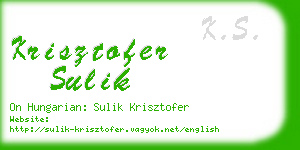 krisztofer sulik business card
